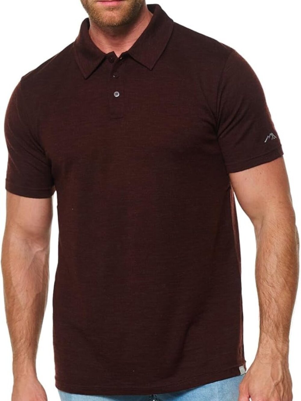 Merino.tech Men’s 100% Merino Wool Short Sleeve Polo, Bordo